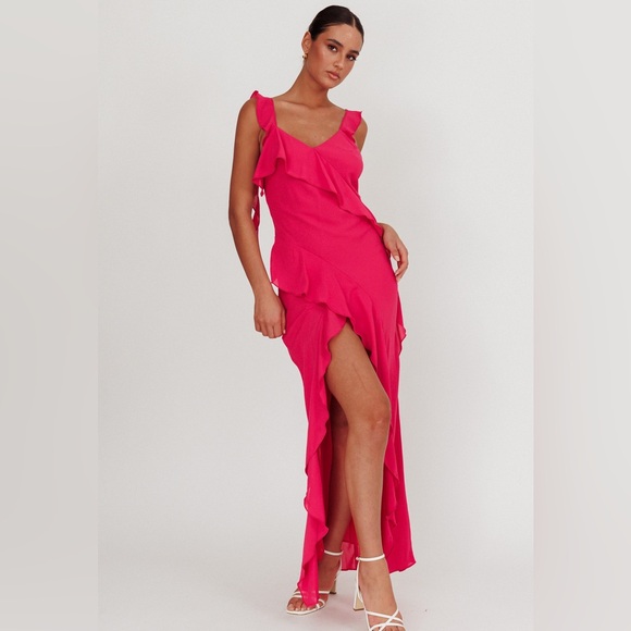JOYRIDE RUFFLE MAXI DRESS MAGENTA - Picture 3 of 9
